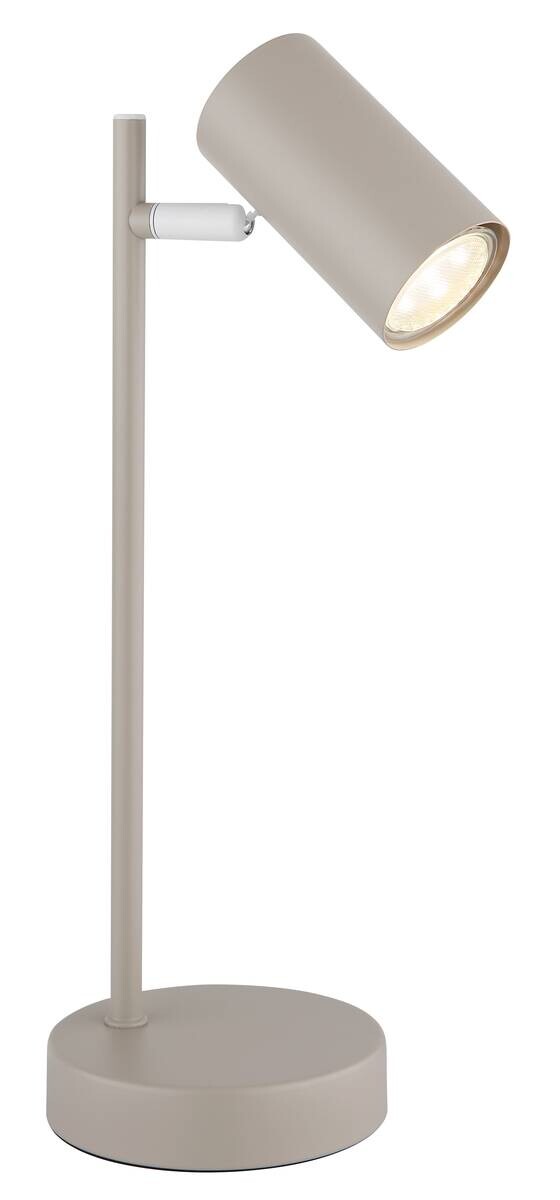GLOBO Tischleuchte sand weiß Metall B/H: ca. 13,2x35 cm GU10 1 Brennstellen