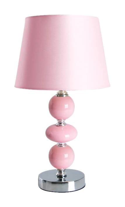 Näve Leuchten Keramik Tischleuchte NV3183532 lachs Keramik Stoff H/D: ca. 36x20 cm E14 1 Brennstellen