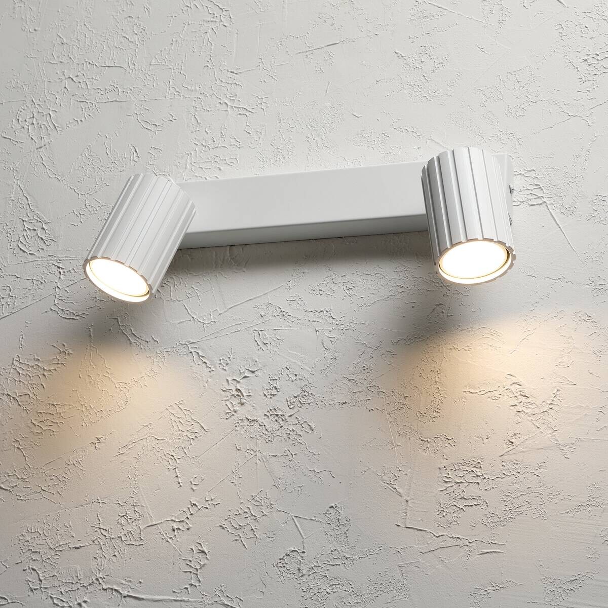 Lamkur Strahler Prisma weiß Stahl B/H/L: ca. 6,5x16,5x30 cm 2 Brennstellen