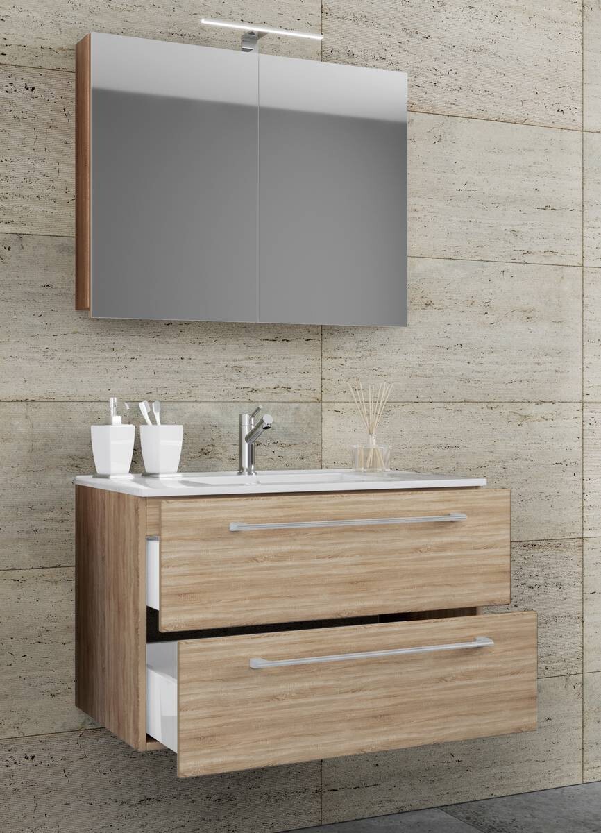 Waschplatz 3tlg-Badinos Eiche Sonoma Nachbildung B/H/T: ca. 60x50x46 cm