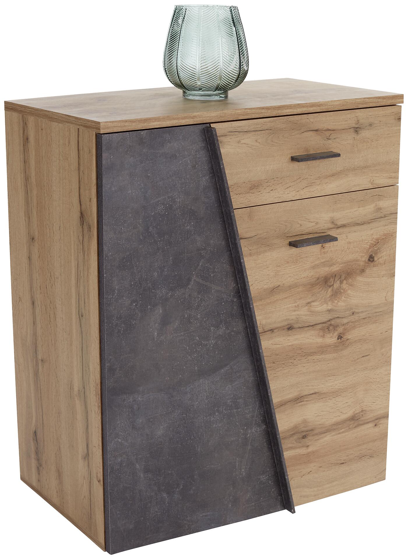 Schuhkommode Venedig Eiche Artisan Nachbildung Beton dunkel Nachbildung B/H/T: ca. 80x92x35 cm