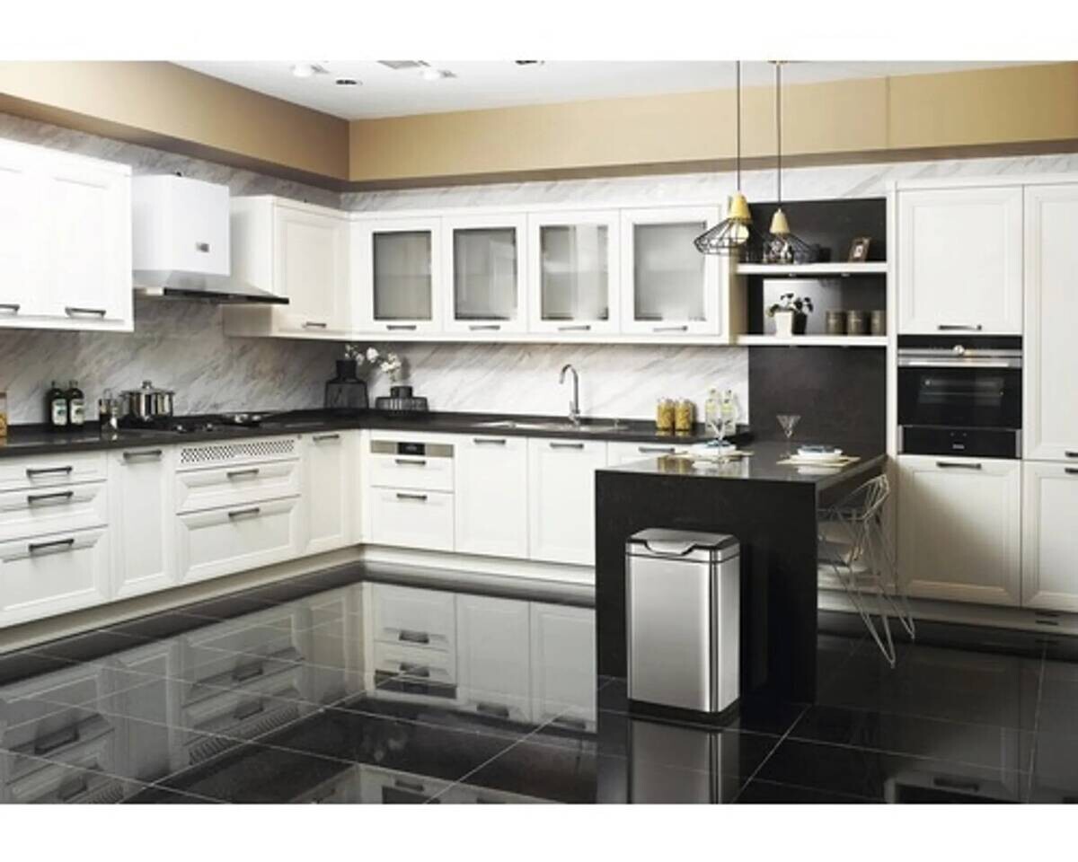 EKO Mülleimer silber B/H: ca. 29x67,4 cm