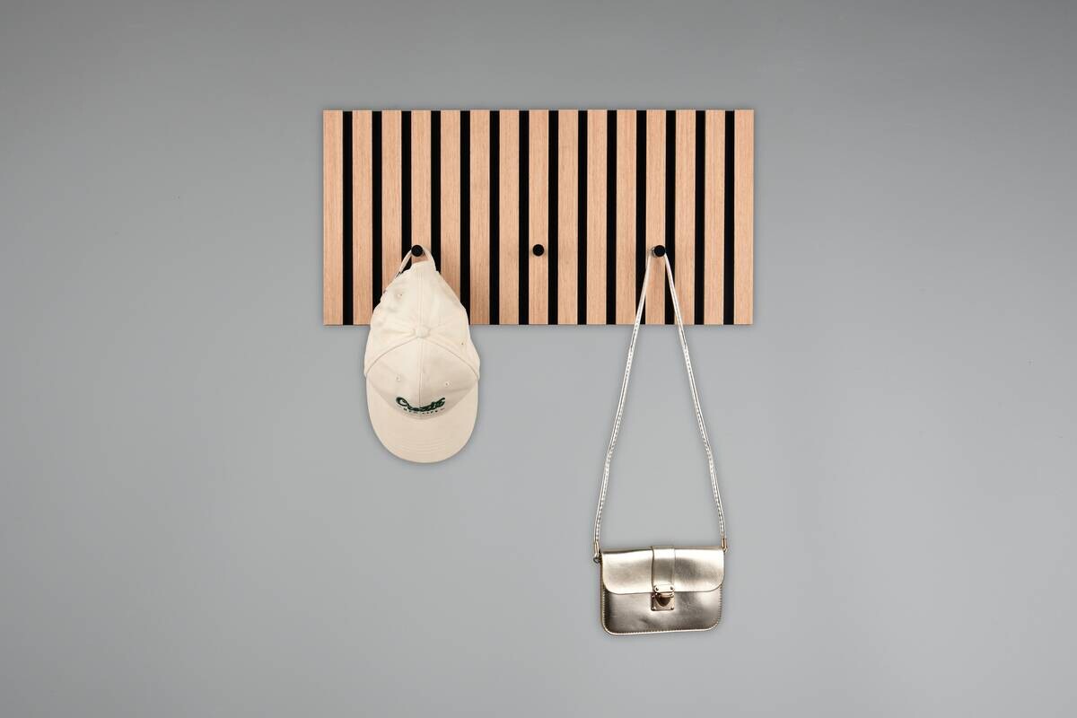 Wandgarderobe Grace Eiche schwarz B/H/T: ca. 60x30x7 cm