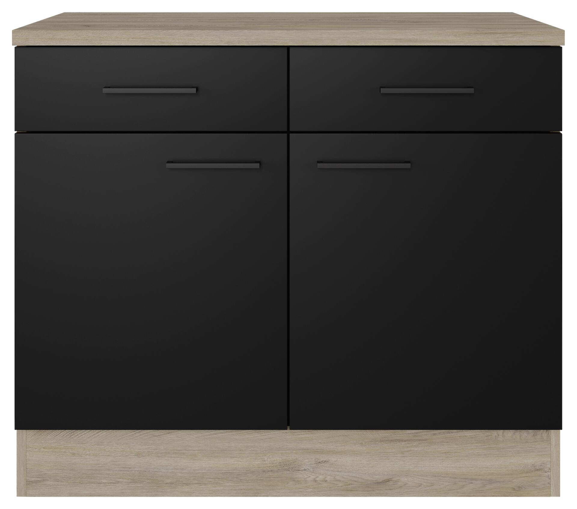 Unterschrank Capri schwarz matt B/H/T: ca. 100x85x60 cm