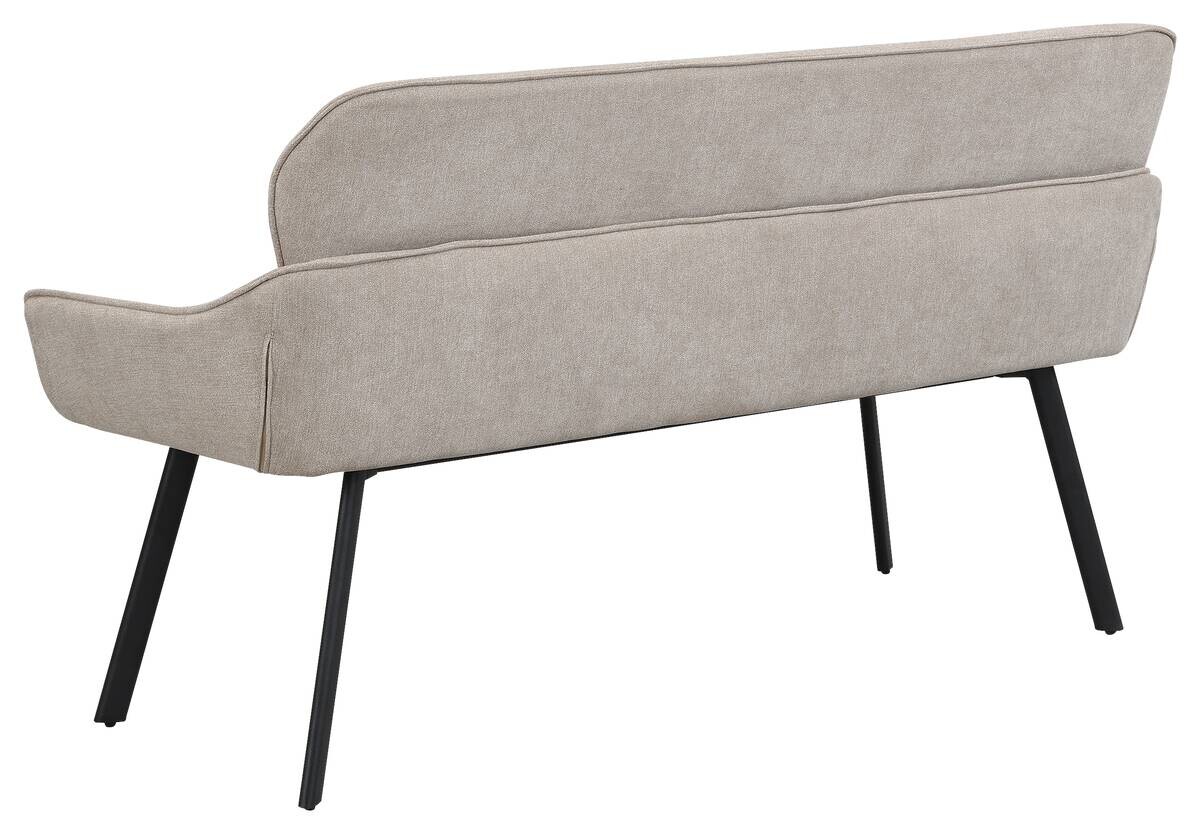 Sitzbank RICO schwarz taupe Metall Stoff B/H/T: ca. 140x90x62 cm