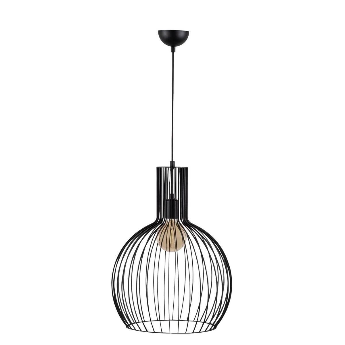 Opviq Pendelleuchte Fellini schwarz Eisen B/H/T/L/D: ca. 38x146x38x38x38 cm E27 1 Brennstellen