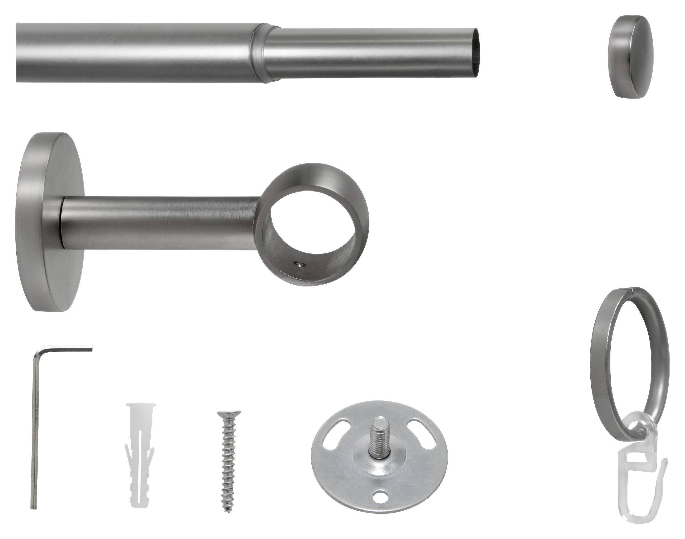 ondeco Stilgarnituren cap-noble Edelstahloptik Metall ausziehbar von ca. 120 bis 210 cm 1.0 Läufe