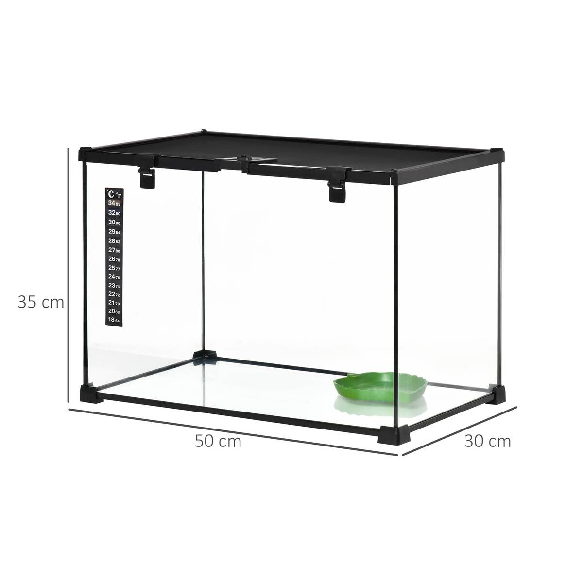 PawHut Terrarium schwarz Edelstahl B/H/L: ca. 30x50x35 cm