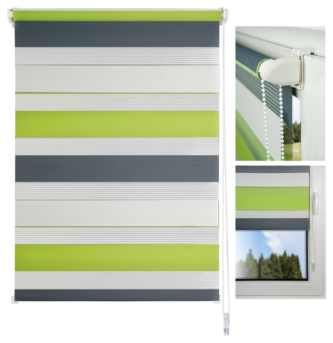 Doppelrollo Just-Triple grün B/L: ca. 100x160 cm