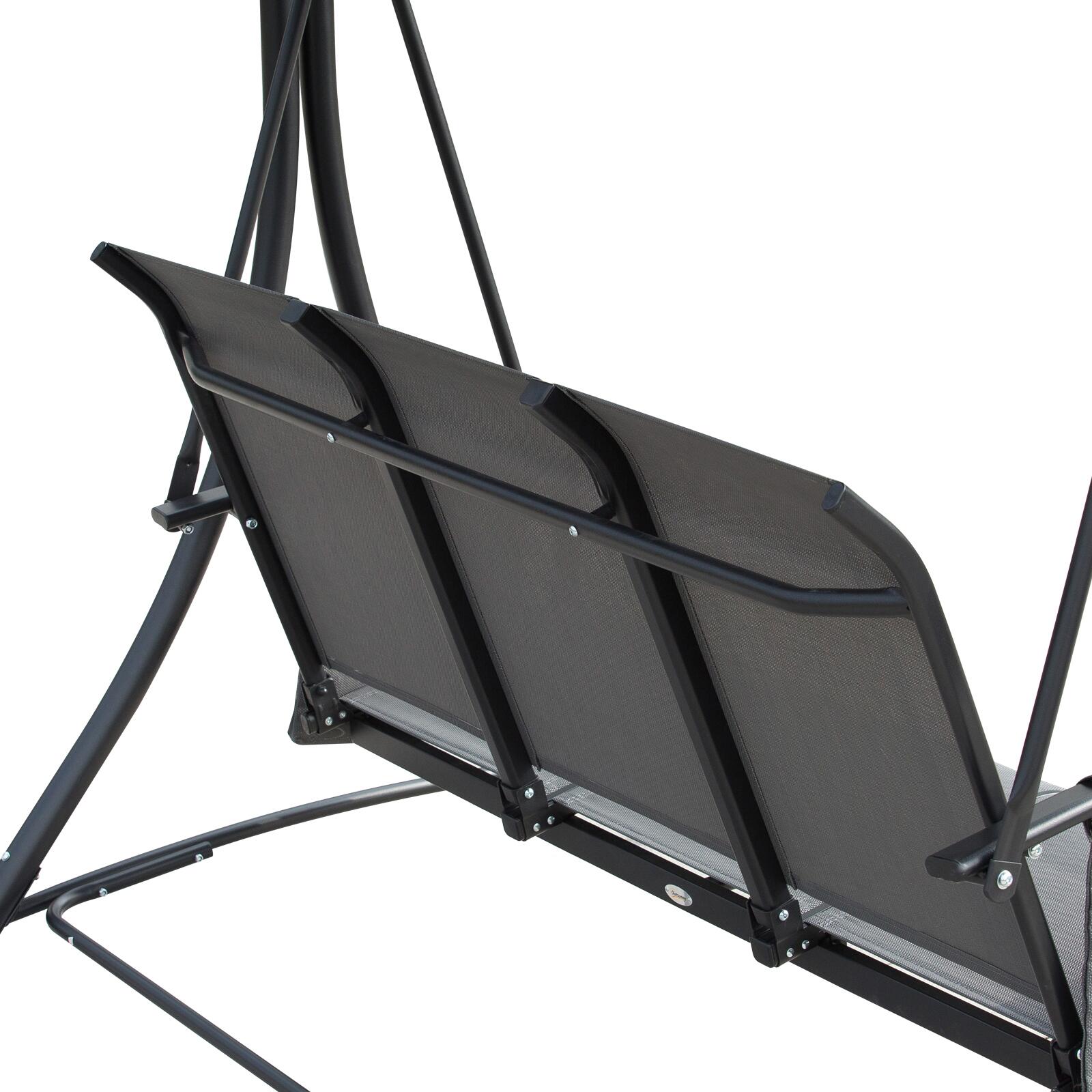 Outsunny Hollywoodschaukel dunkelgrau Metall B/H/T: ca. 196x172x128 cm