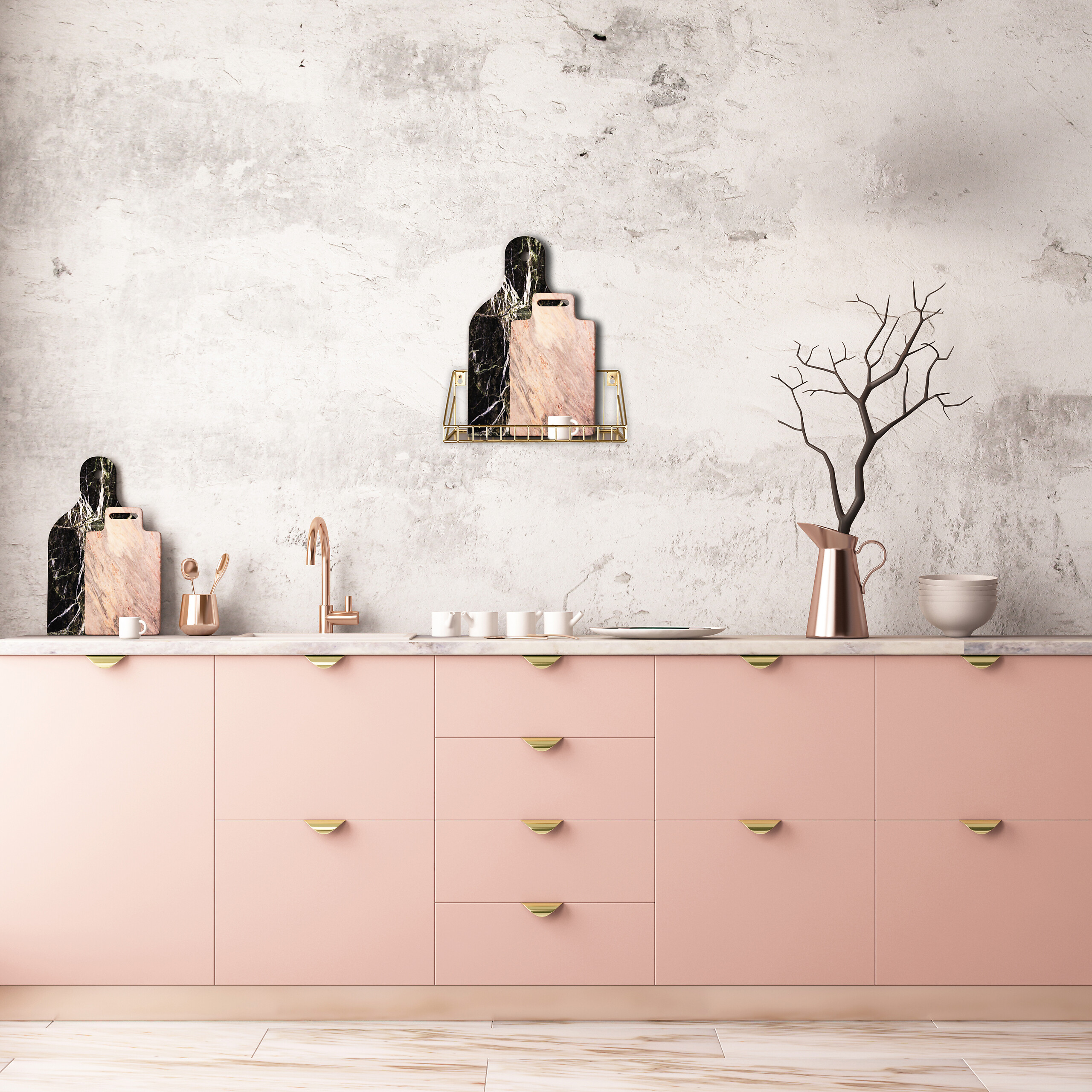 Wandregal Wandregal gold Optik Metall B/H/T: ca. 30x11x11 cm