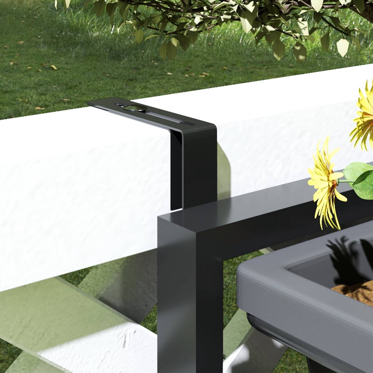 Outsunny Pflanzentopf Set dunkelgrau Kunststoff B/H/L: ca. 42x100x56 cm