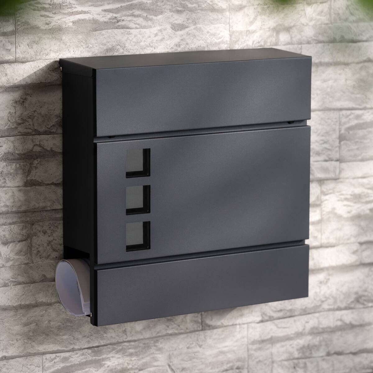 Briefkasten schwarz B/H/L: ca. 15,5x42x42,5 cm