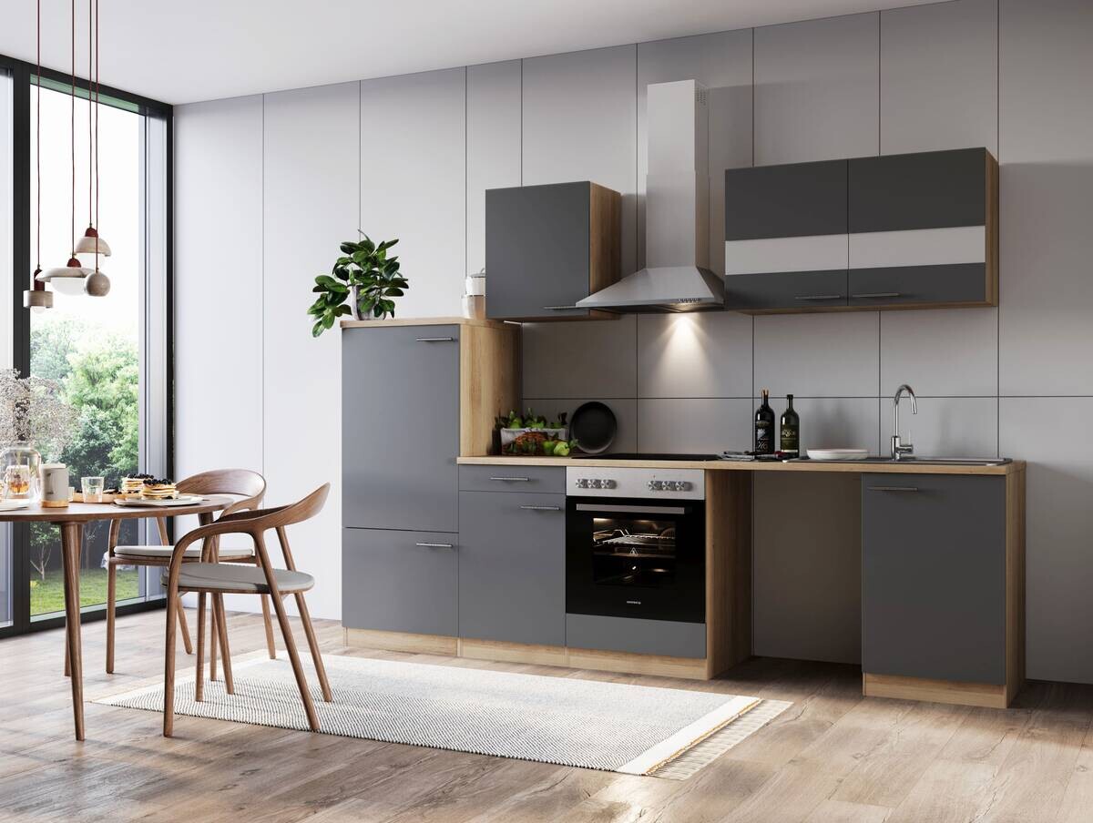 Respekta Küchenblock Merle grau B/H/T: ca. 280x200x60 cm