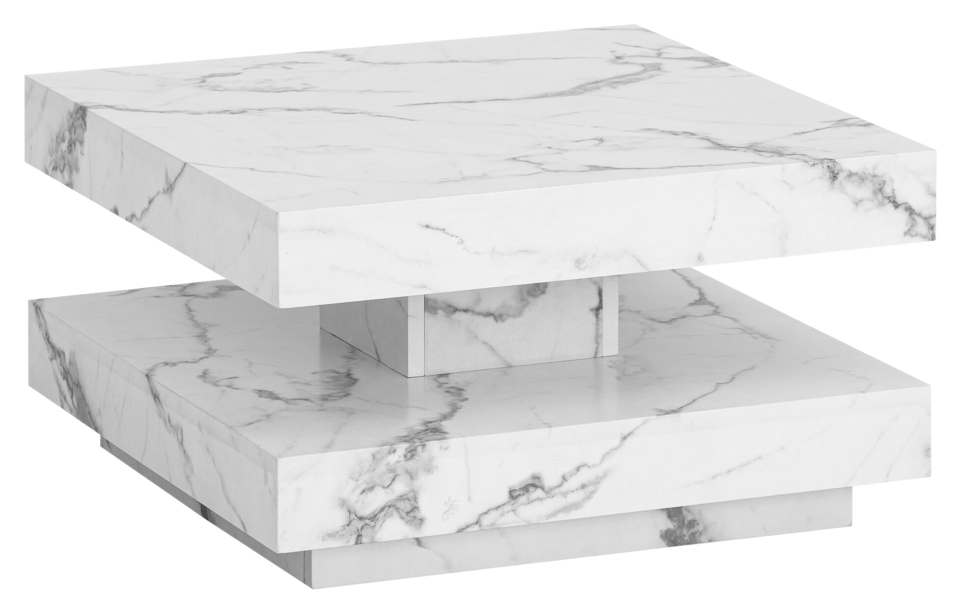 Wohnling Couchtisch weiß Marmor MDF B/H/T: ca. 60x34x60 cm