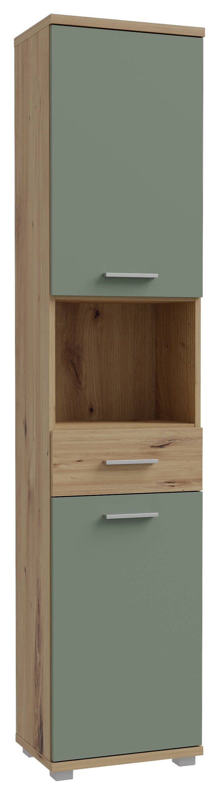 Hochschrank Eiche Artisan Nachbildung salbei B/H/T: ca. 40x184x29 cm
