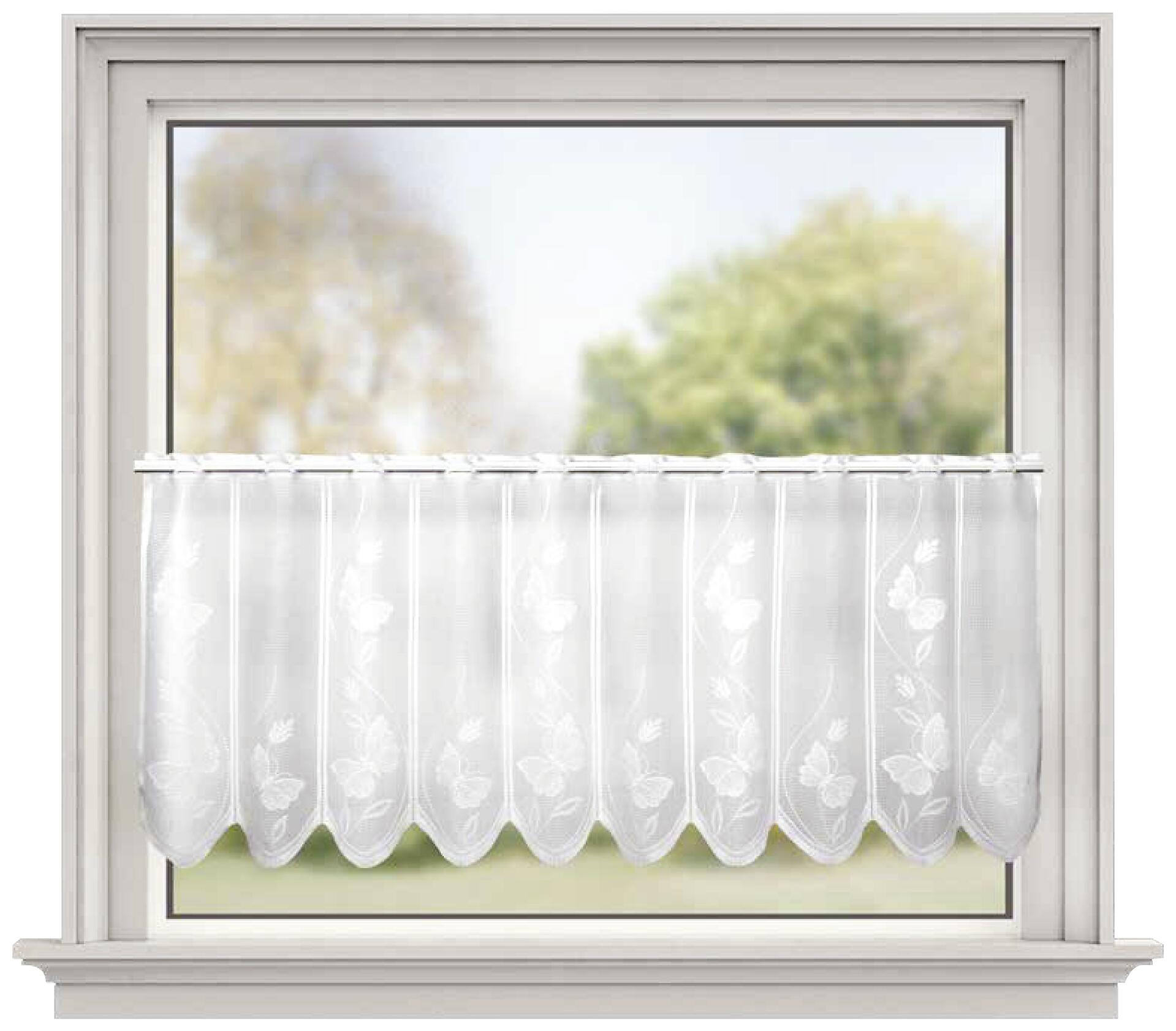 Sensation Scheibengardine weiß B/L: ca. 200x60 cm