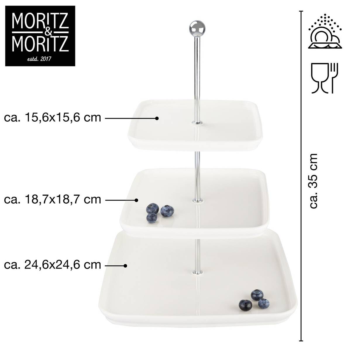Moritz & Moritz Etagere weiß Porzellan H: ca. 35 cm