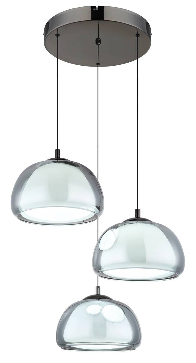 GLOBO Hängeleuchte Chrom schwarz Glas Metall B/H/L: ca. 53x25,5x57 cm