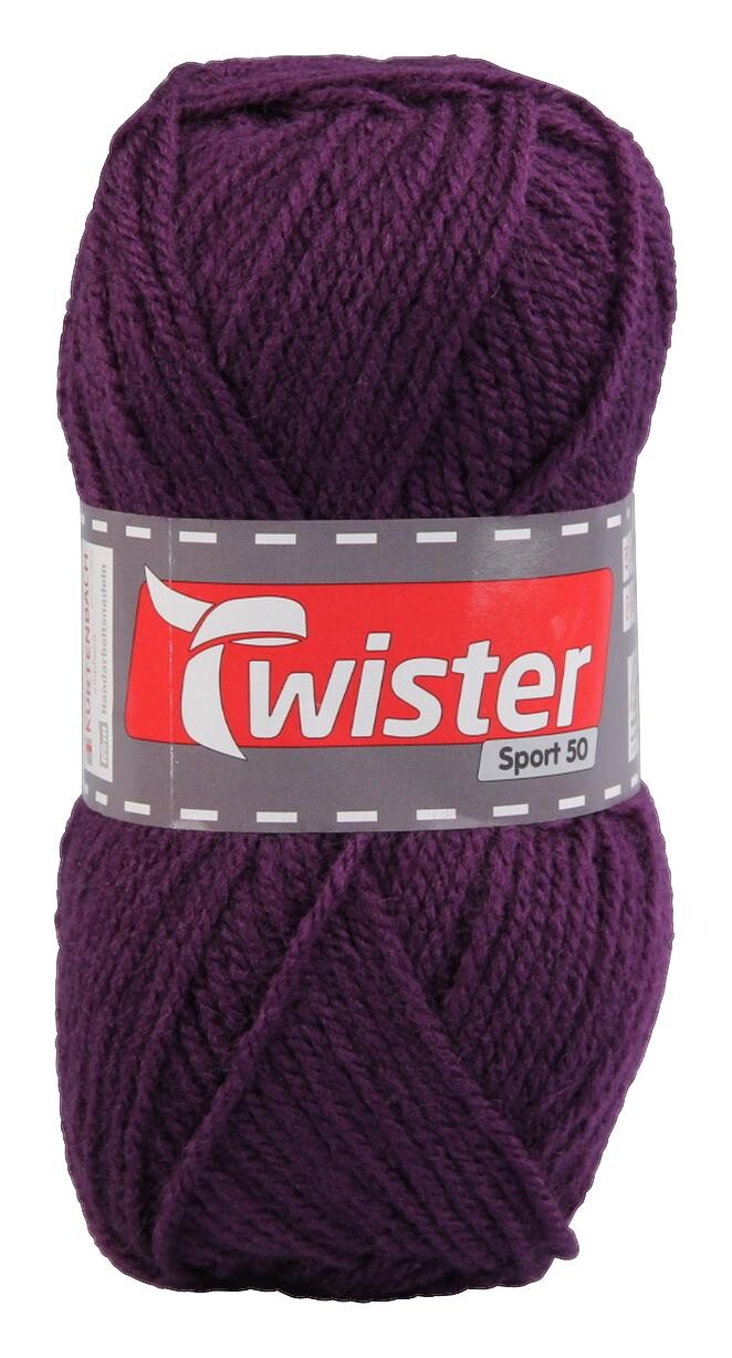 Twister Handstrickgarn Twister Sport uni lila L: ca. 15000 cm