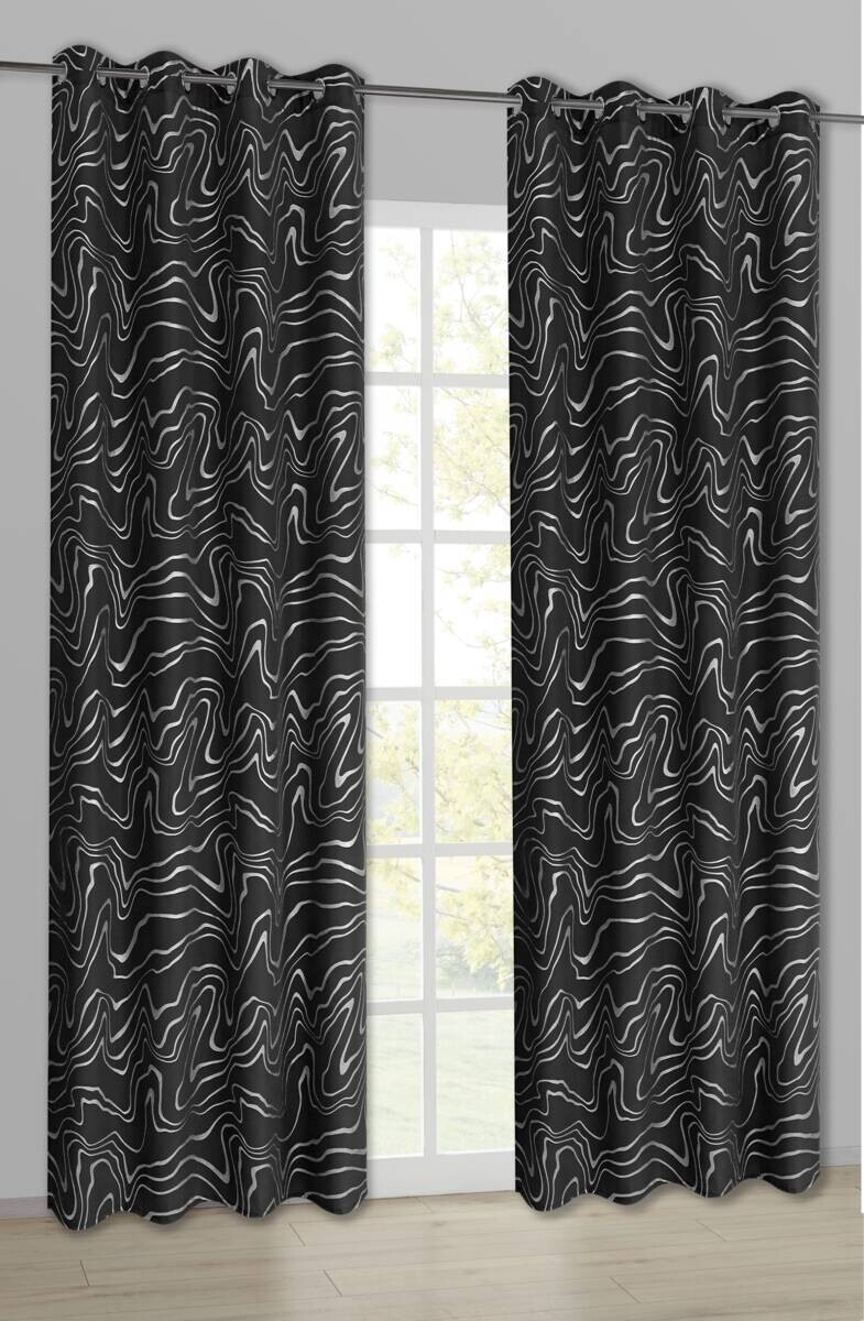 POCOline Ösenvorhang Samoa schwarz B/L: ca. 135x245 cm