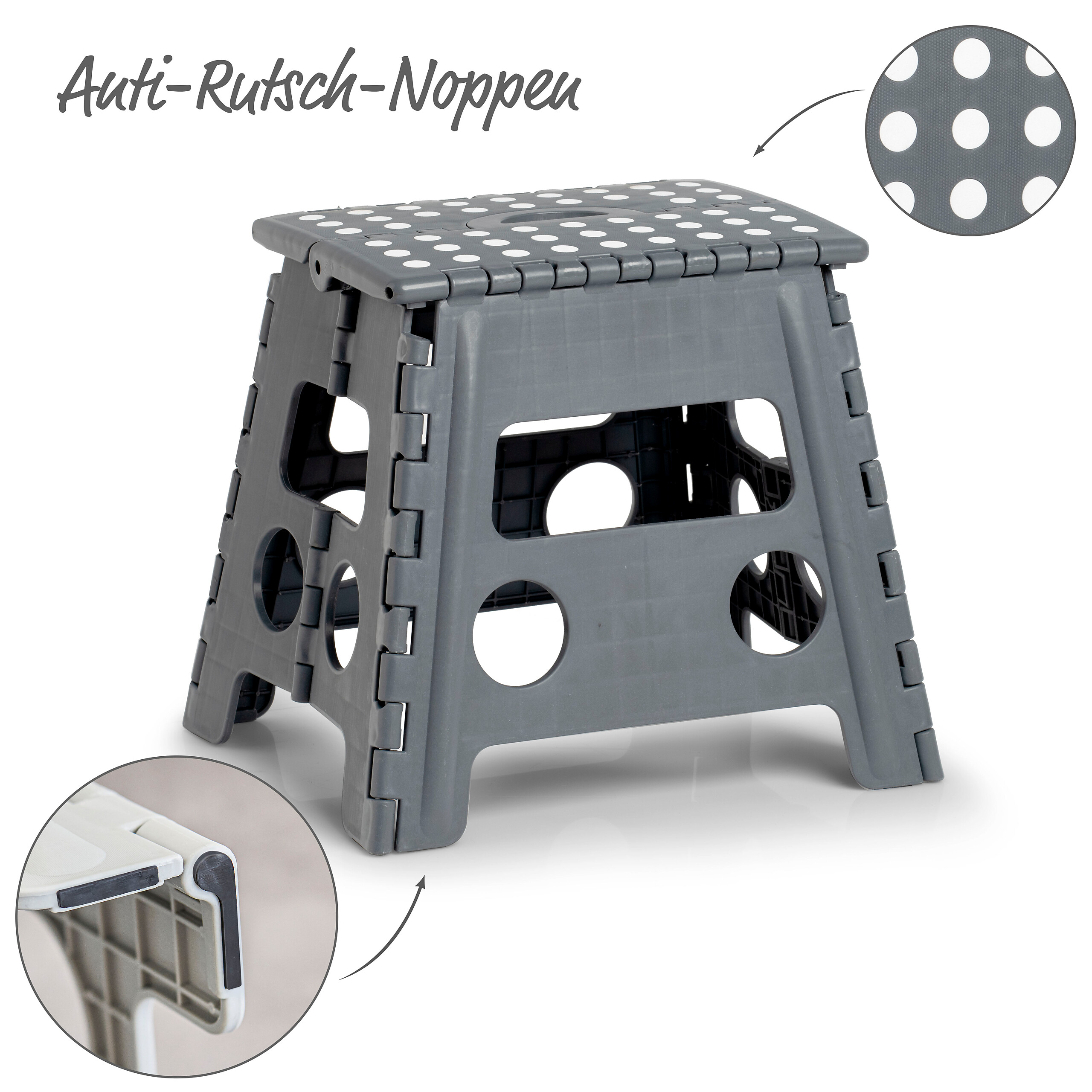 Zeller Klapphocker anthrazit B/H/L: ca. 30x32x37 cm