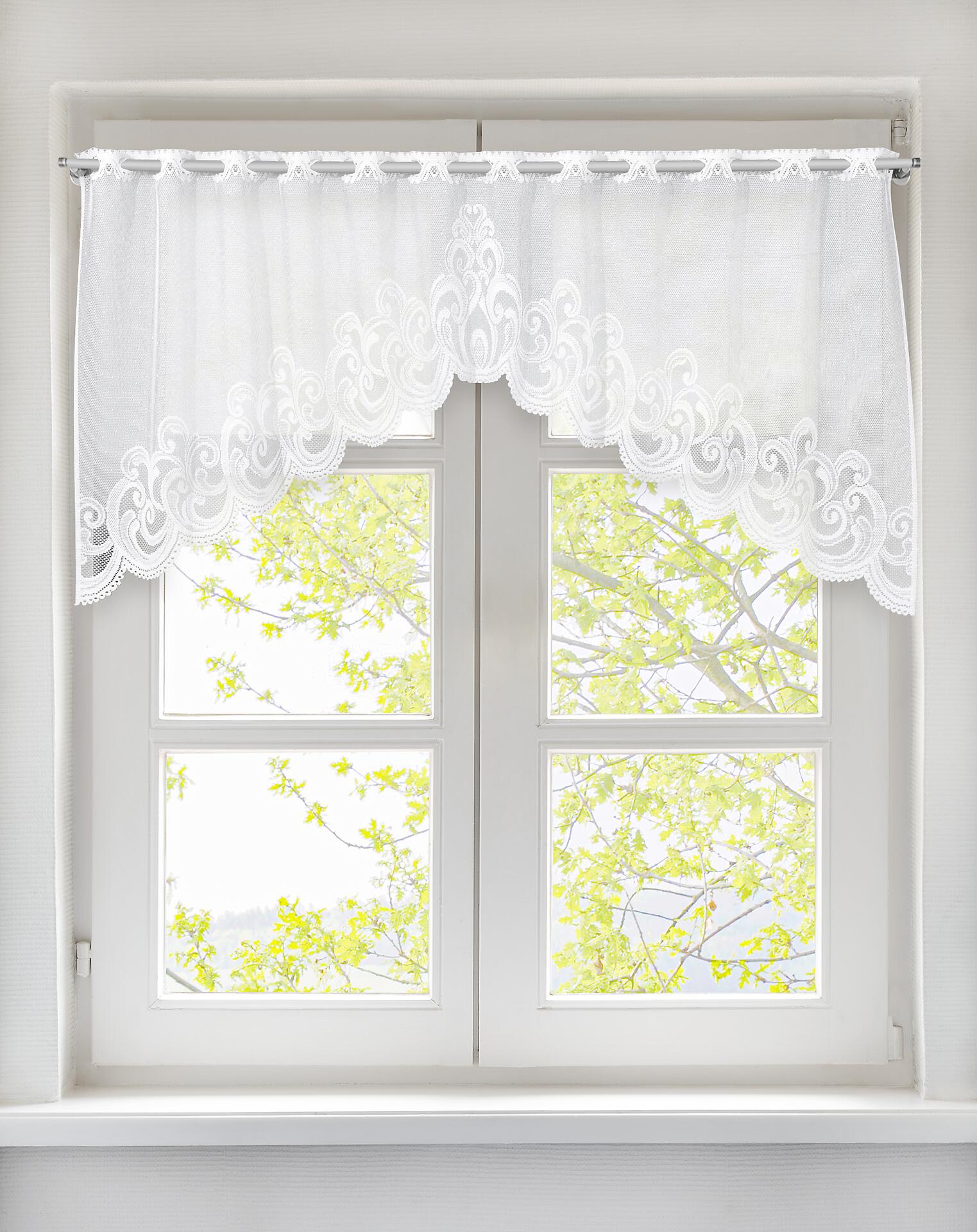 POCOline Scheibengardine Belize weiß B/L: ca. 140x50 cm