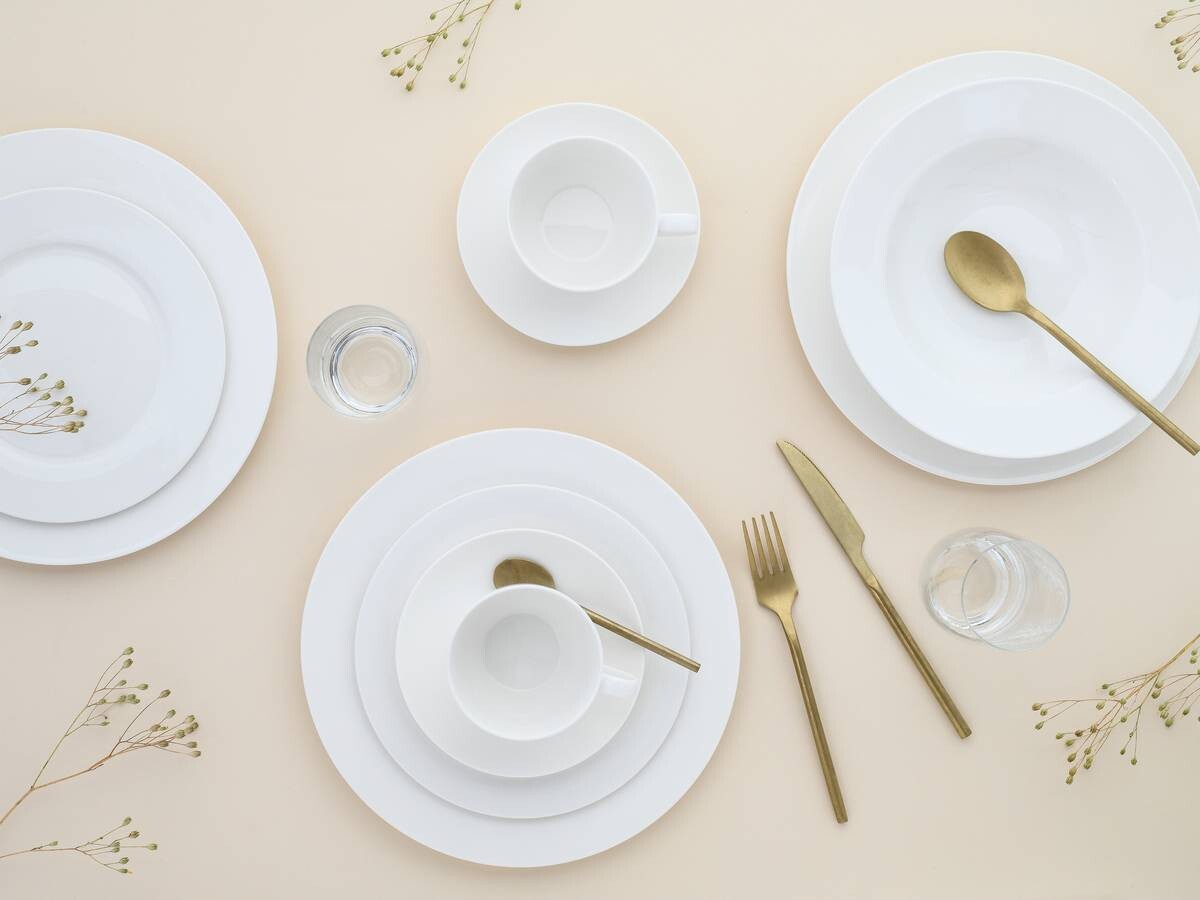 CreaTable Kombiservice Fleur Royal cremeweiß Porzellan 30 tlg.