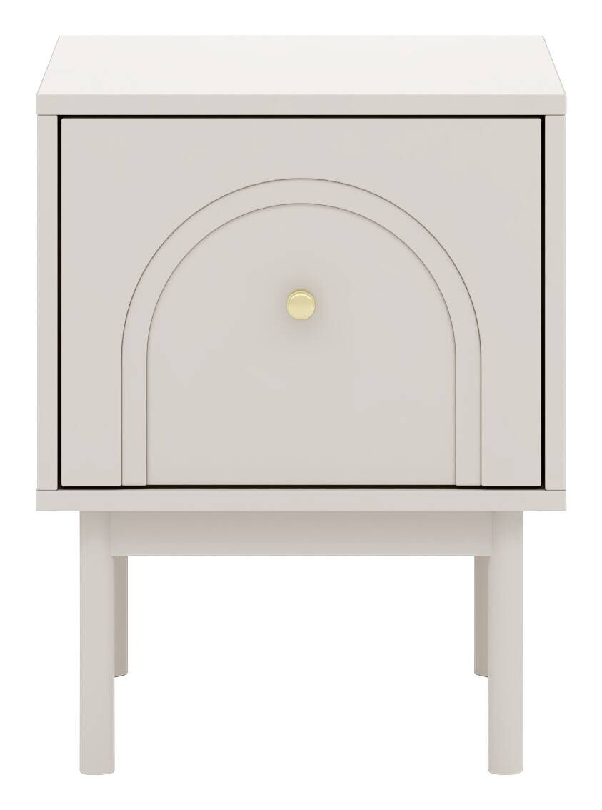 Nachtkonsole MAZOMA Eiche Kaschmirgrau Nachbildung gold Optik B/H/T: ca. 41,5x53,5x39 cm