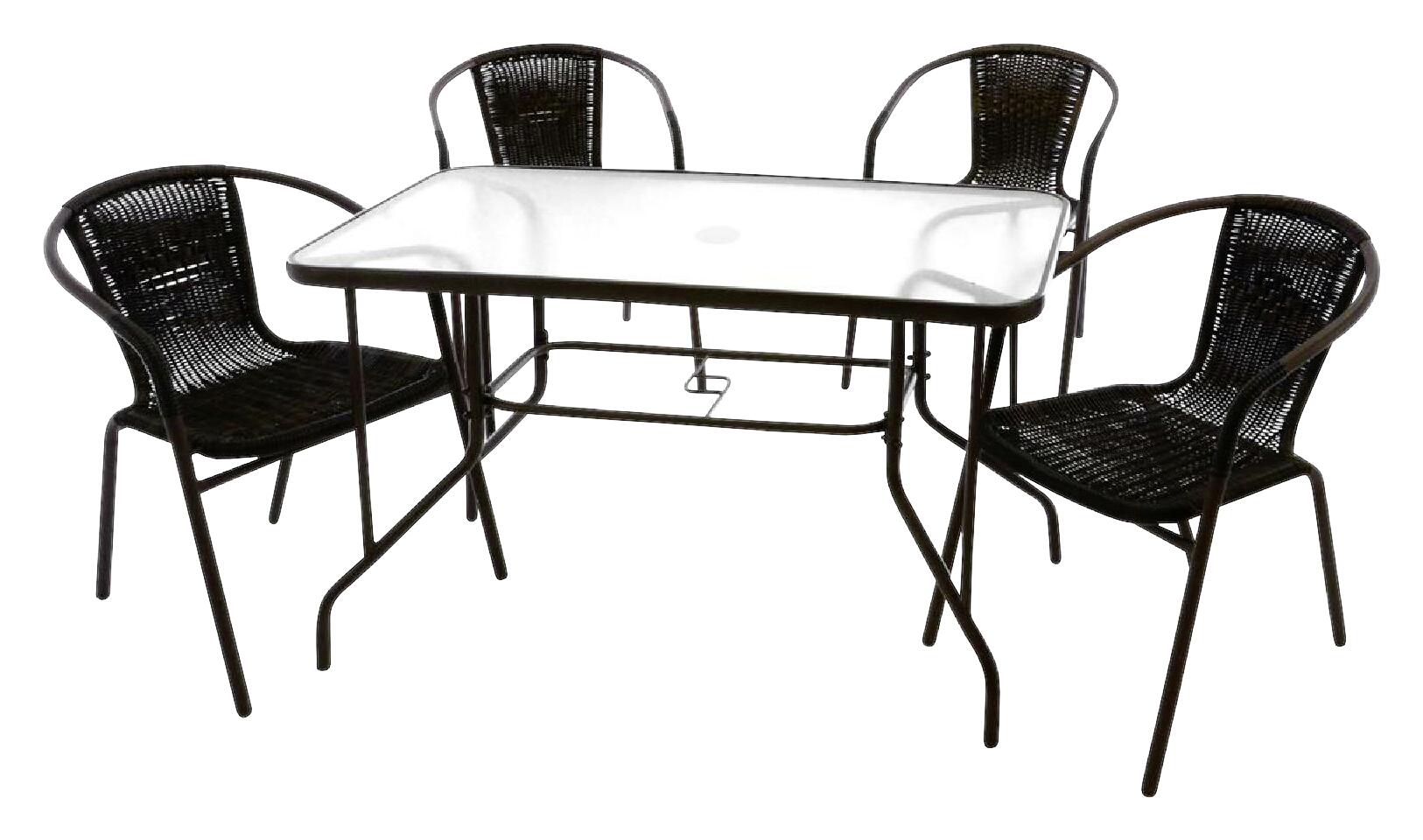 VCM Gartensitzgruppe braun Polyrattan B/H: ca. 53x73 cm