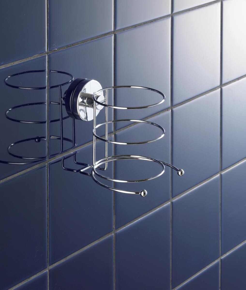 Haartrocknerhalter Chrom Stahl B/H/L: ca. 13,5x13,5x13 cm