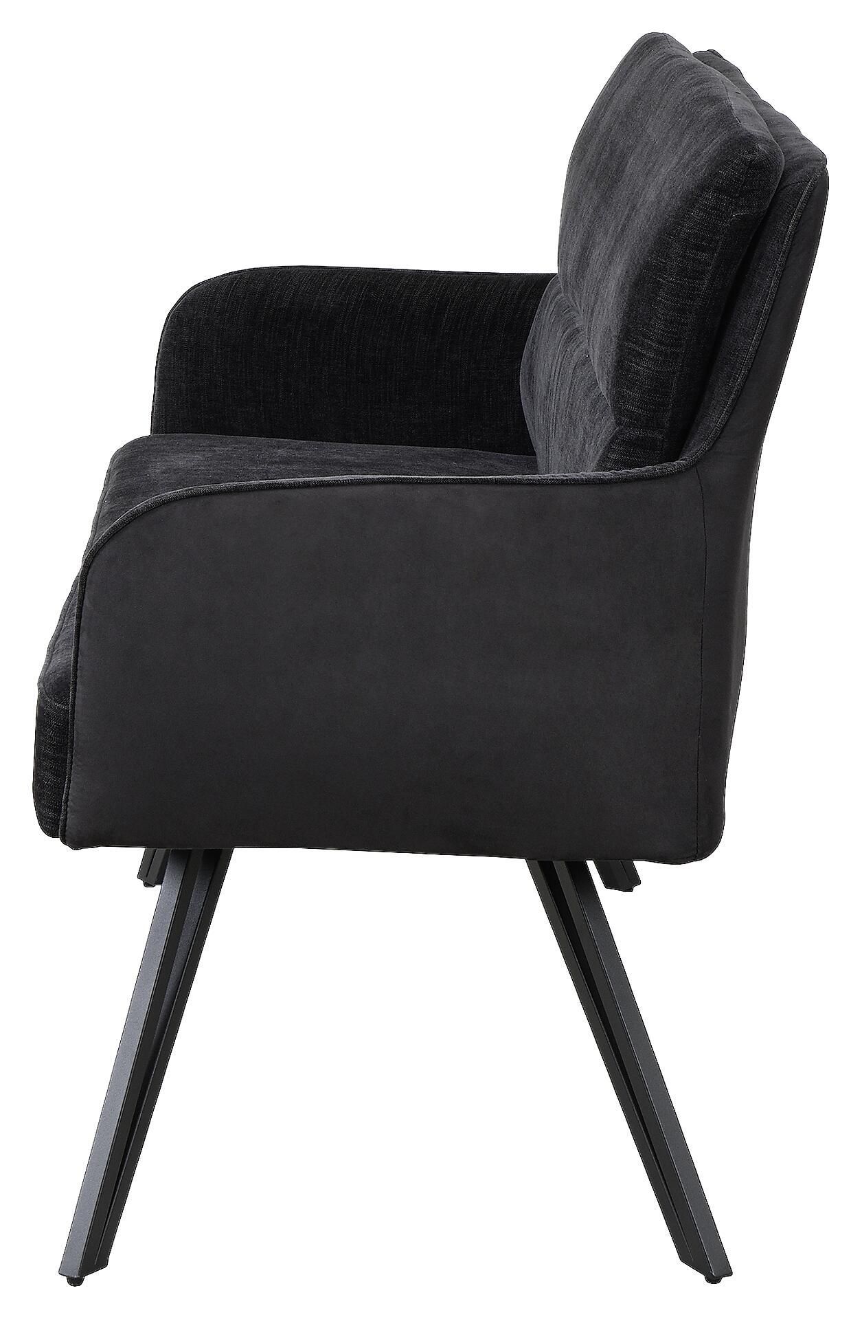 Sitzbank TINO schwarz Metall Microfaser B/H/T: ca. 140x94x67 cm