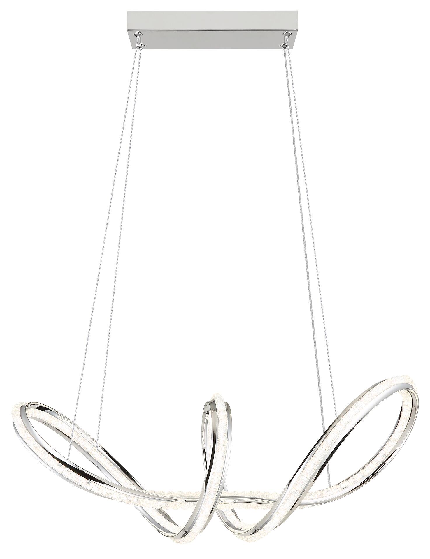 GLOBO LED-Hängeleuchte Chrom klar Metall Kunststoff B/H/L: ca. 28x120x60 cm 1.0 Brennstellen