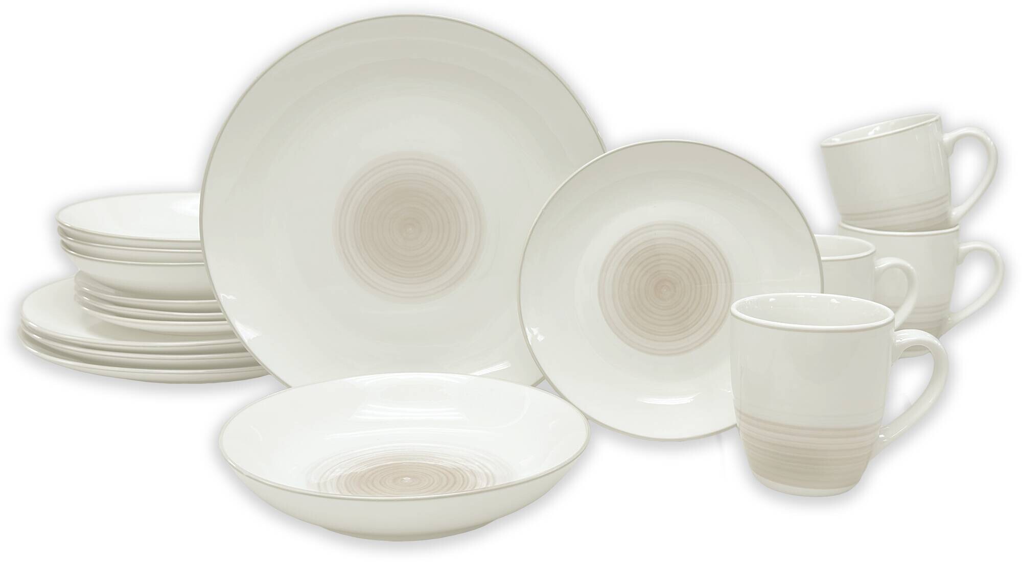 KEVOLI home Kombiservice sand Porzellan 16 tlg.