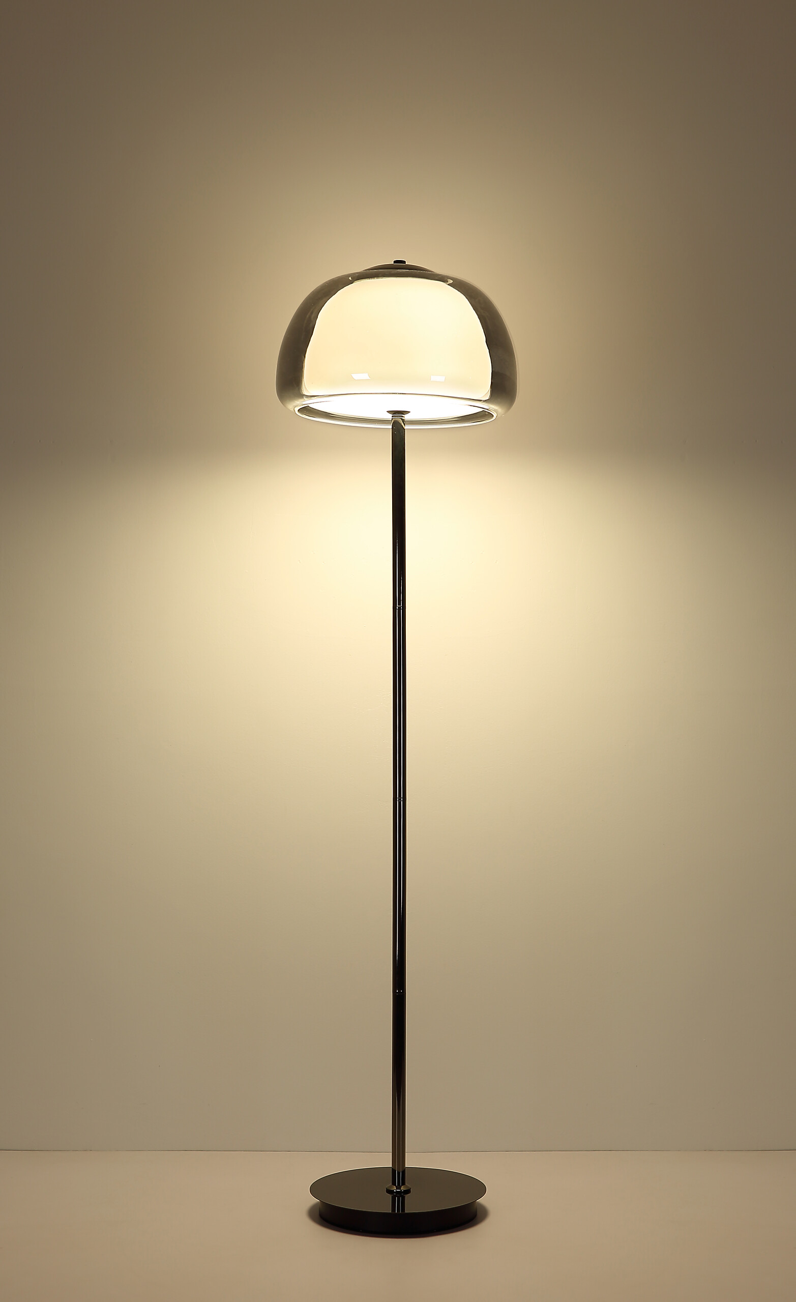 GLOBO Stehleuchte Chrom schwarz Metall Glas B/H/L: ca. 44x37x44 cm