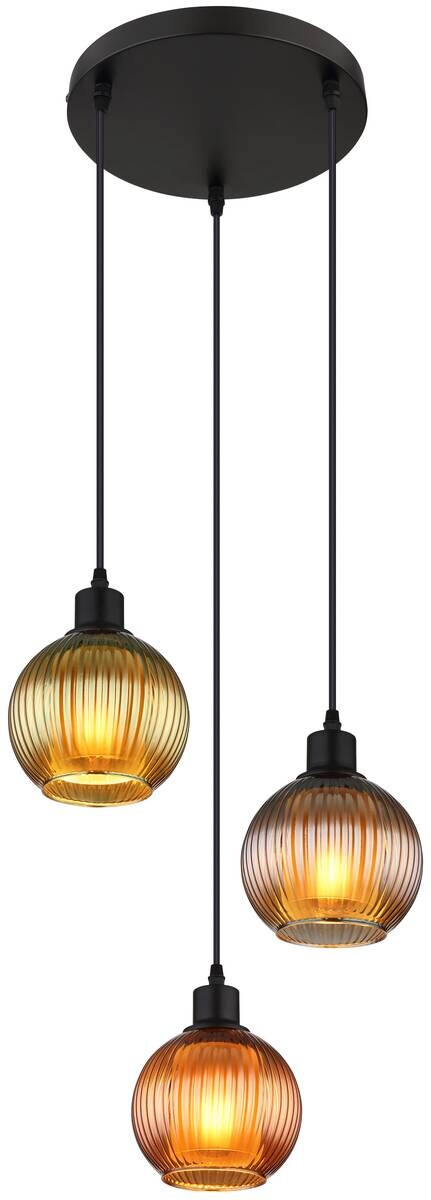 GLOBO Pendelleuchte Zumba Metall Glas E27 3 Brennstellen