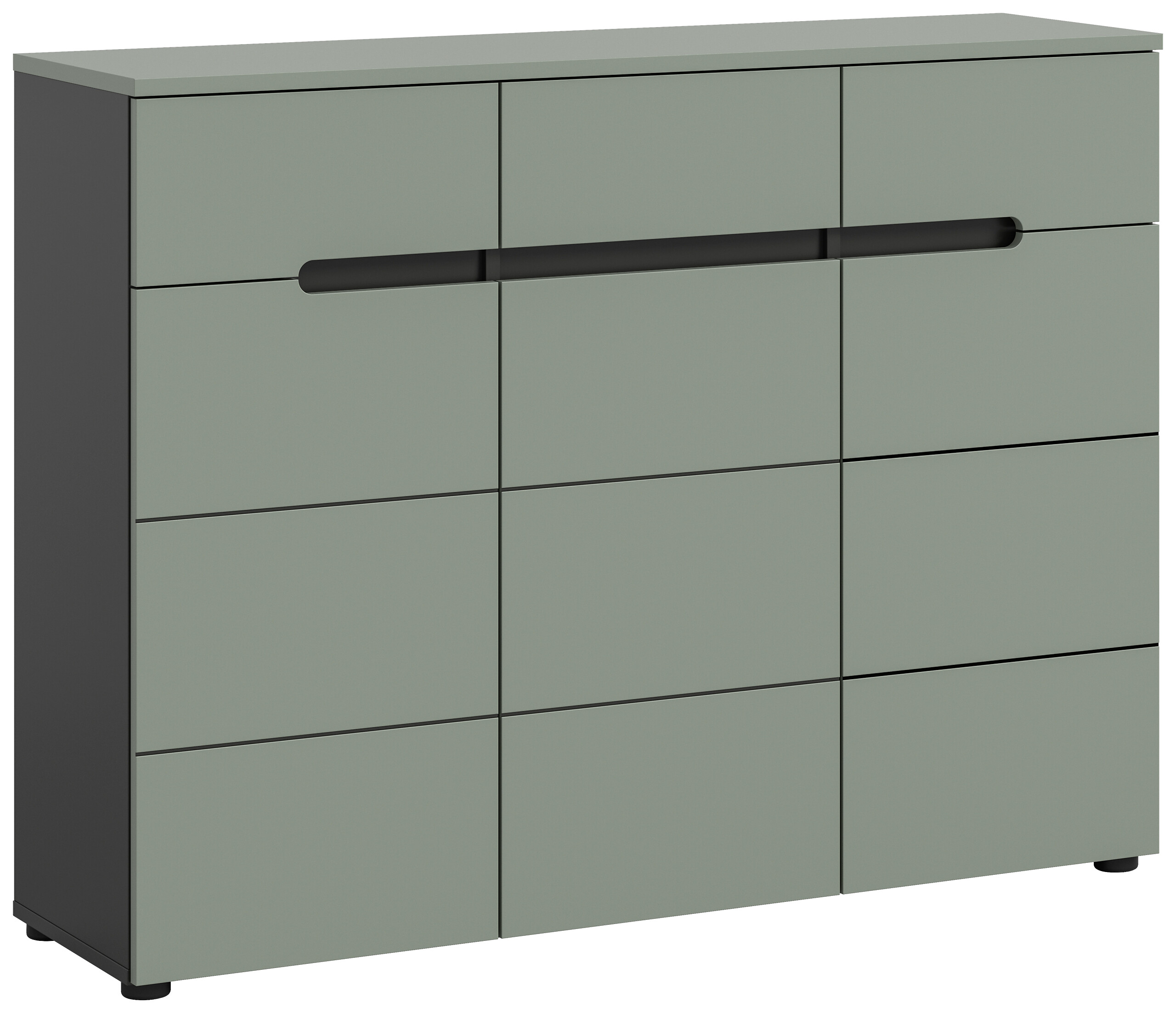 Schuhkommode Canu grün basaltgrau Nachbildung B/H/T: ca. 94x120x37 cm