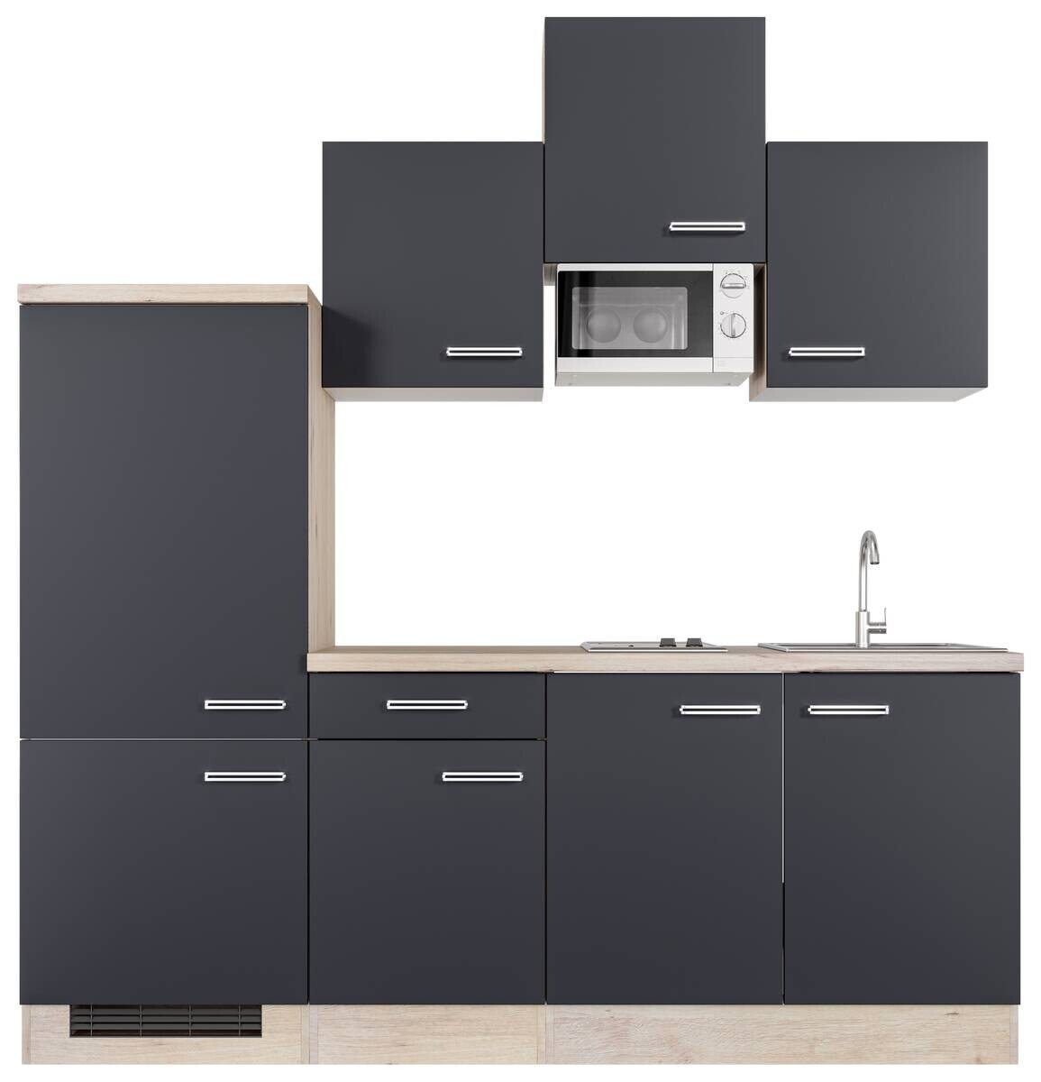 Küchenblock Elva anthrazit strukturiert B/H/T: ca. 210x226x60 cm