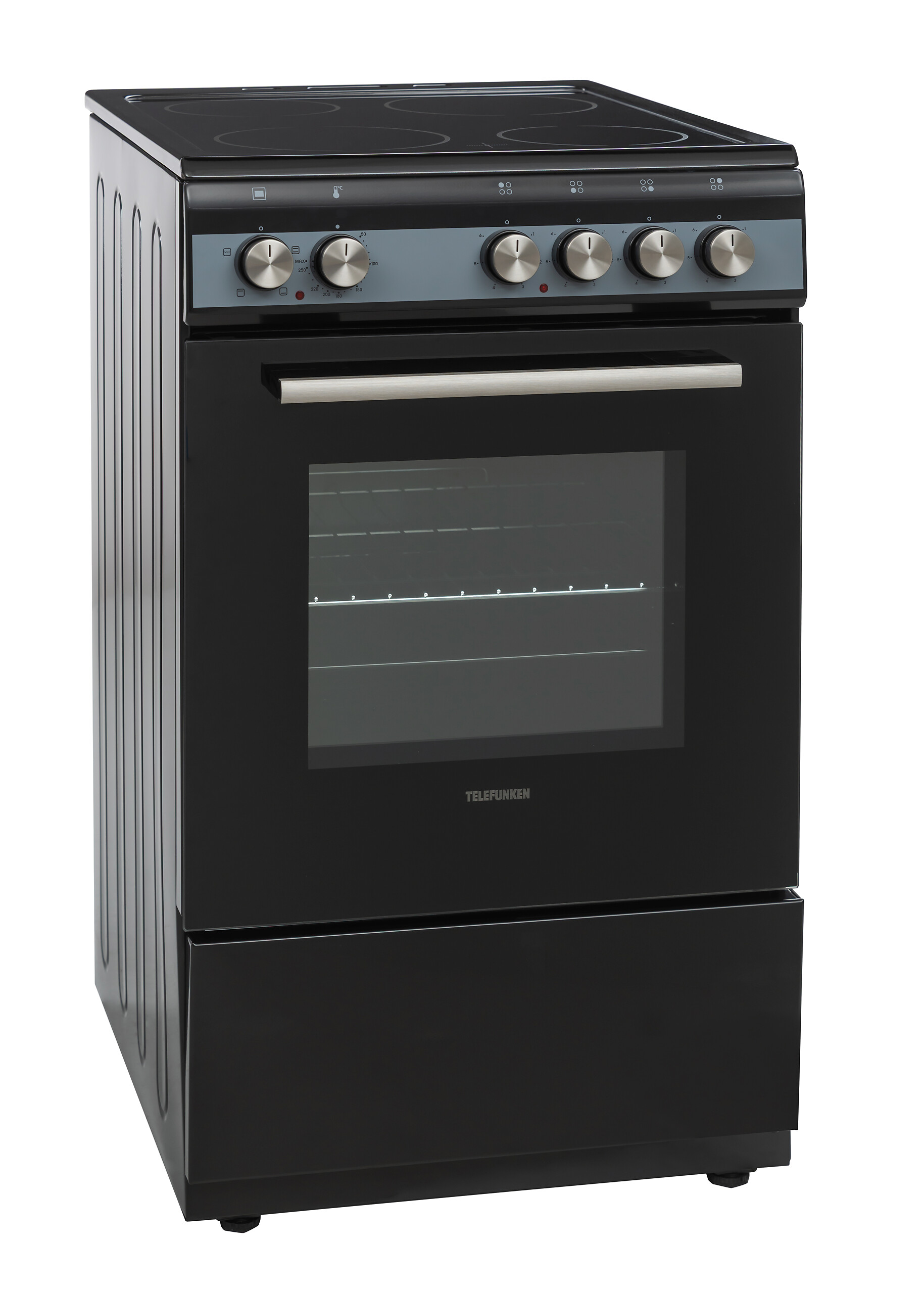 TELEFUNKEN Stand-Elektroherd TF-FS-5060-K4B schwarz B/H/T: ca. 50x85x60 cm