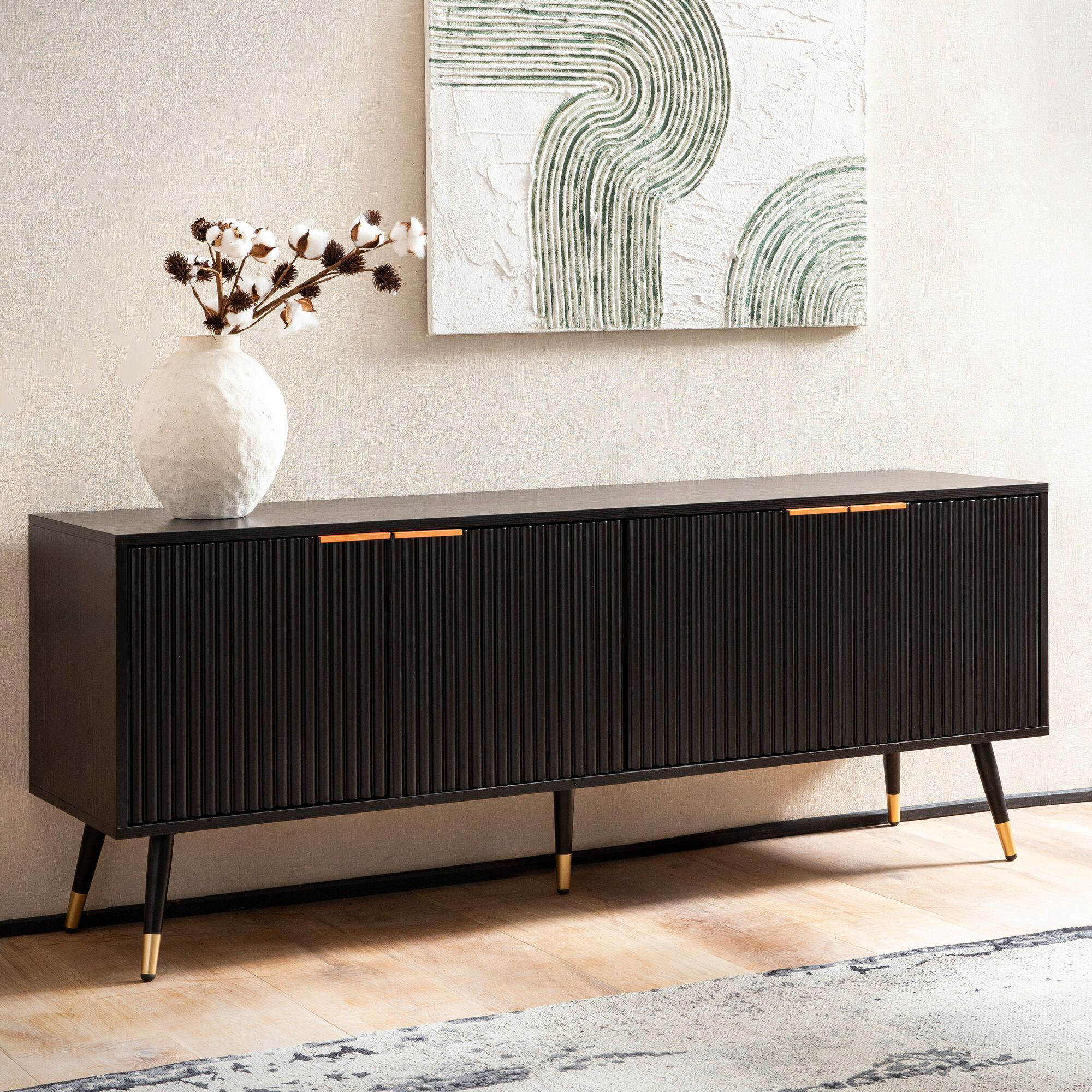 Lowboard schwarz B/H/T: ca. 150x60x39 cm Lowboard schwarz B/H/T: ca. 150x60x39 cm