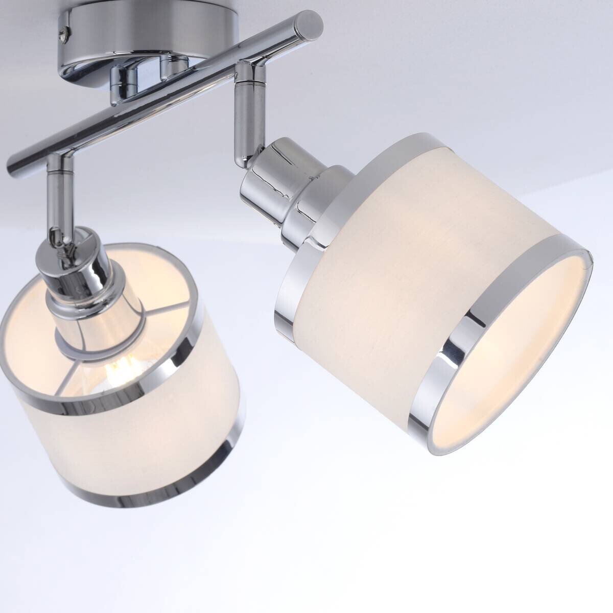 Just Light Spot Accor Chrom weiß Kunststoff B/H/L: ca. 29x22x47 cm E14 2 Brennstellen