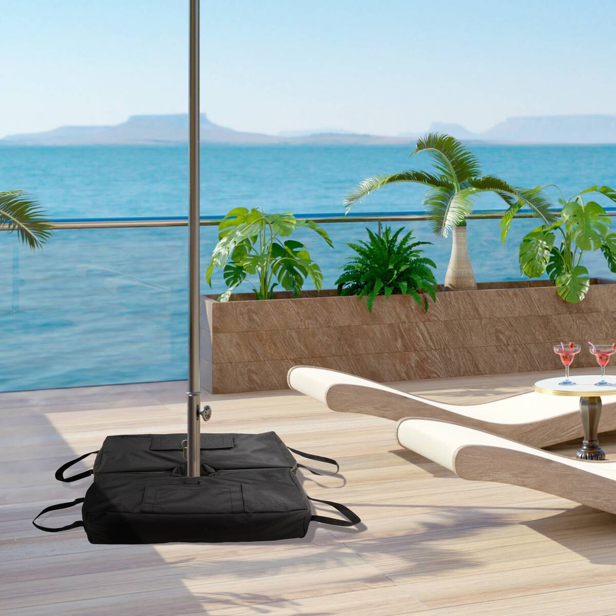 Outsunny Sonnenschirmständer schwarz Polyethylen B/H/L: ca. 50x18x50 cm