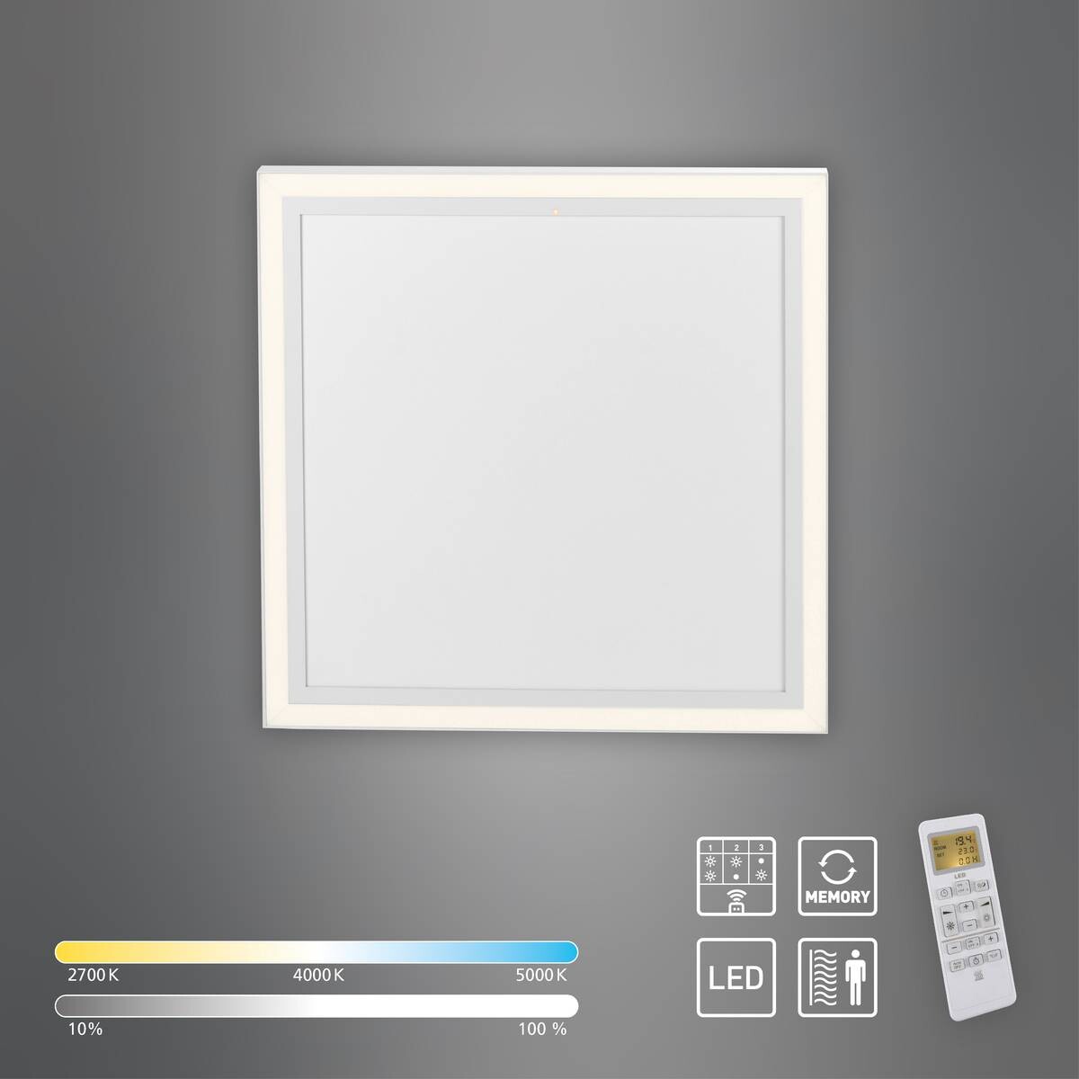 Just Light LED-Deckenleuchte mit Heizfunktion BEROA 18067-16 weiß Kunststoff Metall B/H/T: ca. 60x6,8x60 cm 1 Brennstellen