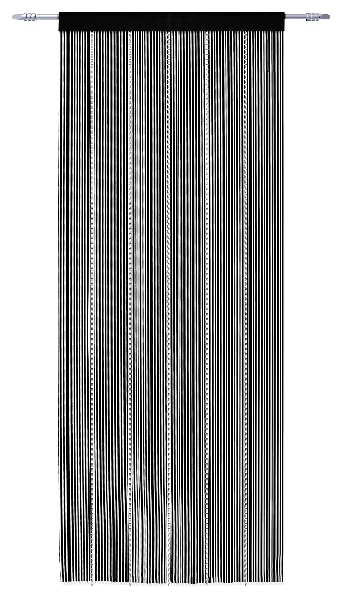 Fadenvorhang Perle schwarz B/L: ca. 90x245 cm