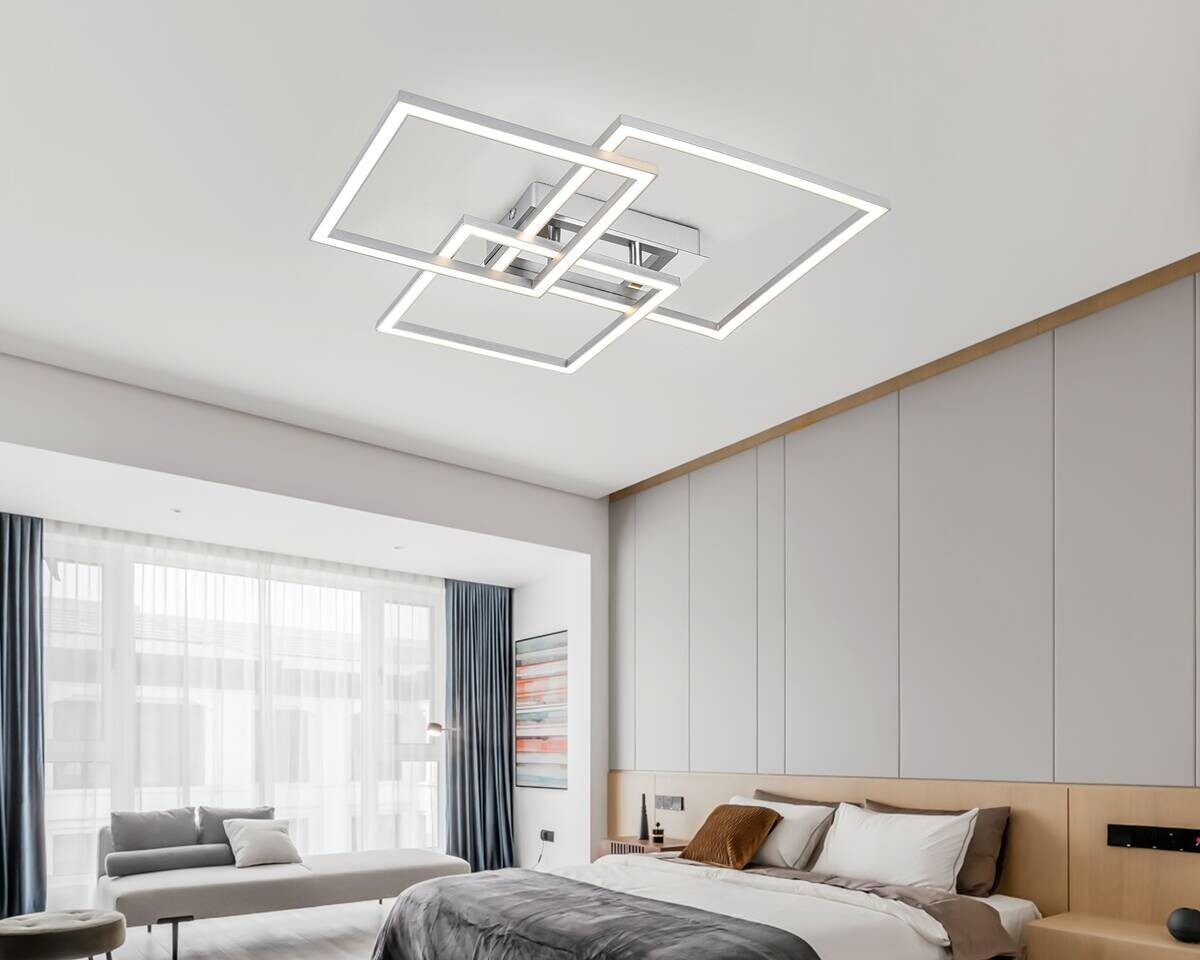 Nolo LED-Deckenleuchte Triple silber Kunststoff B/H/L: ca. 45x8x49,5 cm