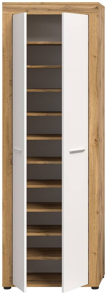 Schuhschrank JAM Eiche Wotan Nachbildung weiß B/H/T: ca. 64x191x35 cm