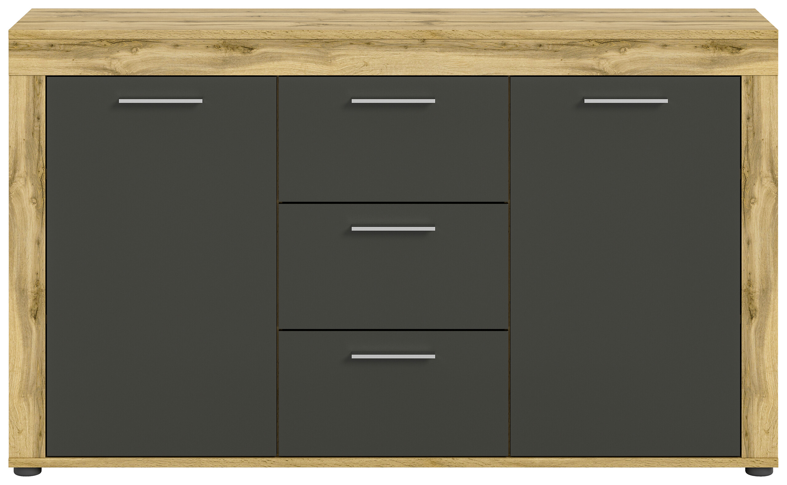 Sideboard Jam Eiche Wotan Nachbildung grau B/H/T: ca. 125x80x35 cm