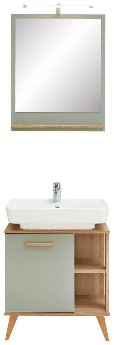 Badezimmer-Set Quickset 963 salbei Nachbildung Eiche Riviera Nachbildung B/H/T: ca. 60,5x200x33 cm