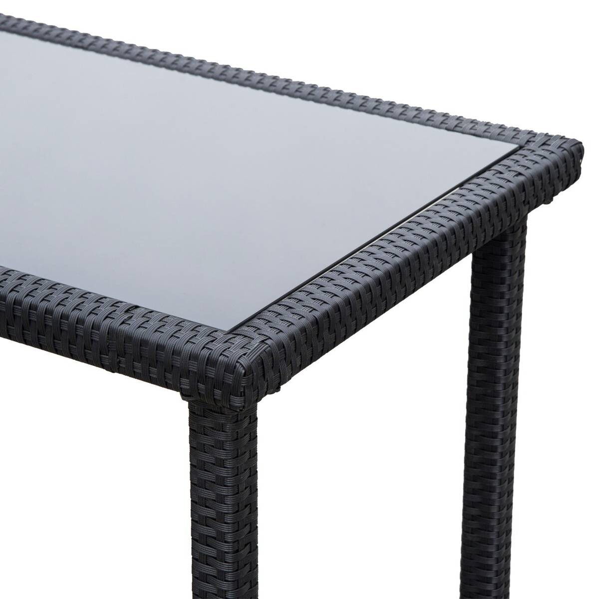 Outsunny Sitzgruppe schwarz Polyrattan