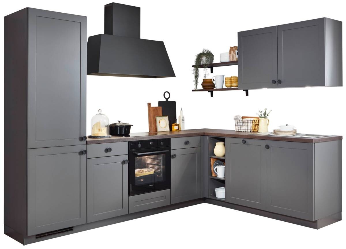 nobilia Winkelküche Nordic Schiefergrau matt B/H/T: ca. 285x208,8x215 cm